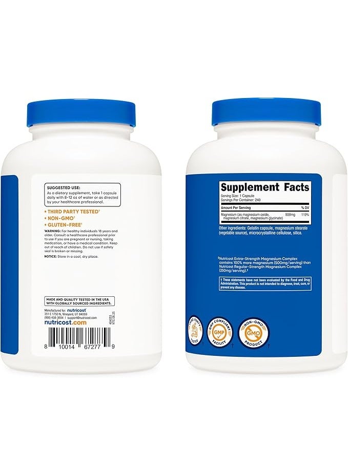 نوتريكوست، مركب المغنيسيوم، 500 ملغ، 240 كبسولة - Image 3